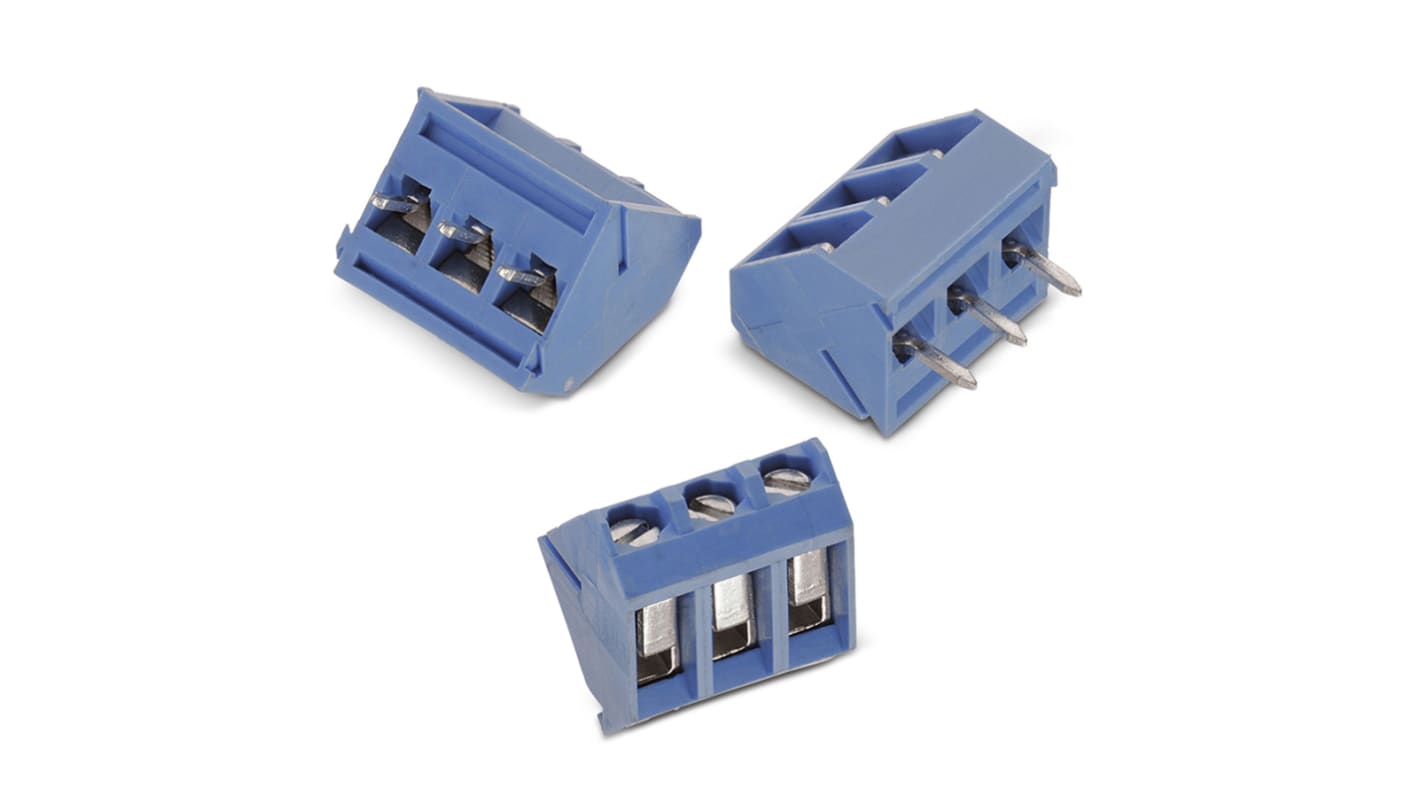 Wurth Elektronik 2012S Series PCB Terminal Block, 2-Contact, 5mm Pitch, Through Hole Mount, 1-Row, Solder Termination