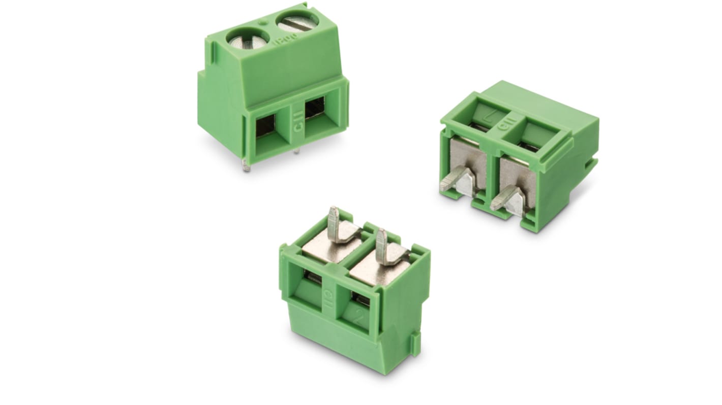 Wurth Elektronik 2135 Series PCB Terminal Block, 2-Contact, 5.08mm Pitch, Through Hole Mount, 1-Row, Solder Termination