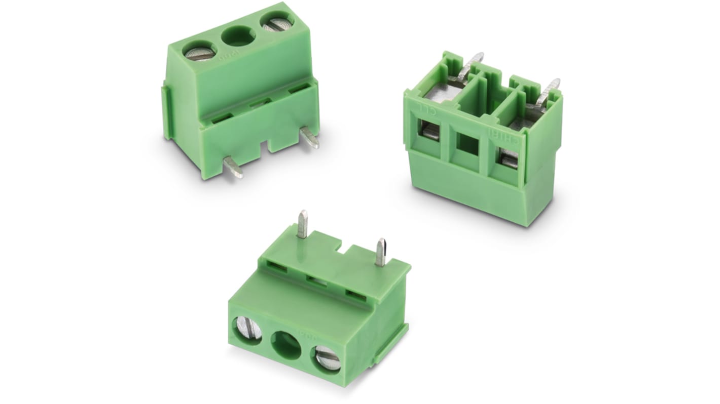 Wurth Elektronik 2168 Series PCB Terminal Block, 2-Contact, 10mm Pitch, Through Hole Mount, 1-Row, Solder Termination