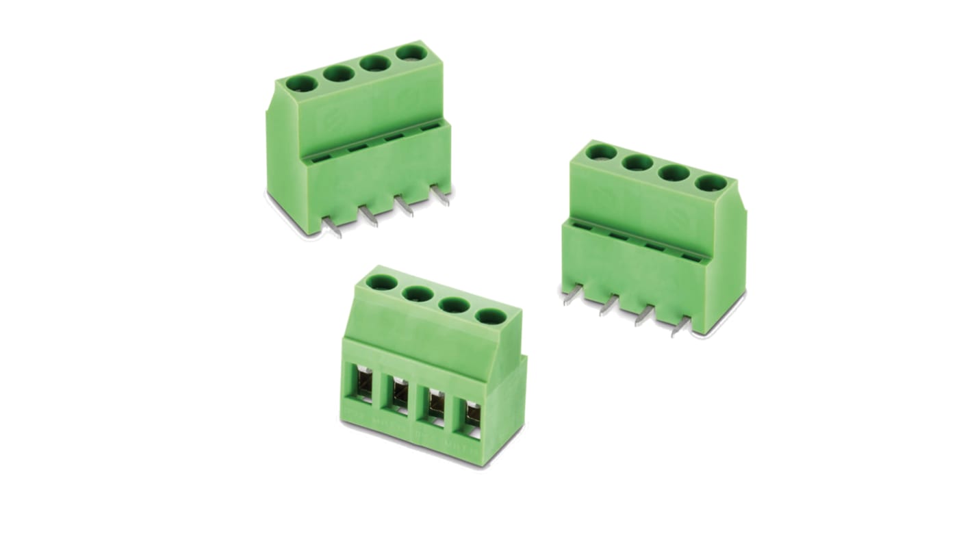 Wurth Elektronik 2445 Series PCB Terminal Block, 4-Contact, 5.08mm Pitch, PCB Mount, 1-Row, Solder Termination