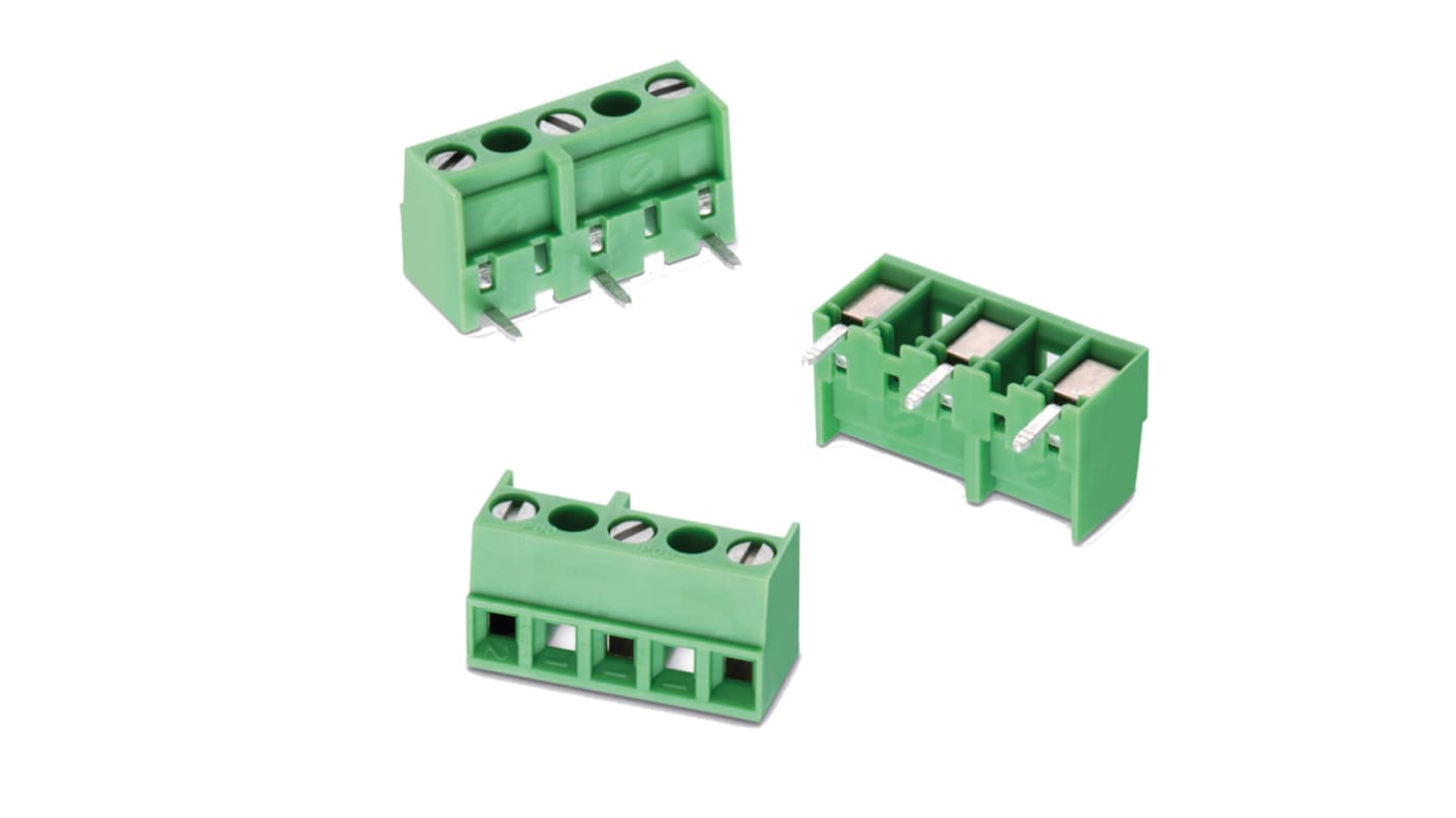 Wurth Elektronik 2432 Series PCB Terminal Block, 6-Contact, 7mm Pitch, PCB Mount, 1-Row, Solder Termination