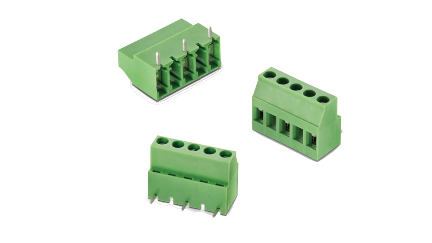 Wurth Elektronik 2446 Series PCB Terminal Block, 4-Contact, 10.16mm Pitch, PCB Mount, 1-Row, Solder Termination