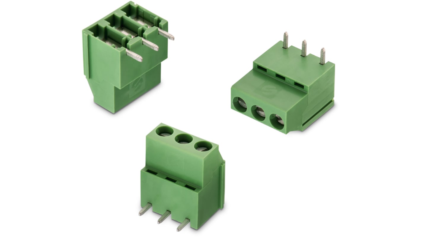 Wurth Elektronik 2537 Series PCB Terminal Block, 2-Contact, 5mm Pitch, Through Hole Mount, 1-Row, Solder Termination