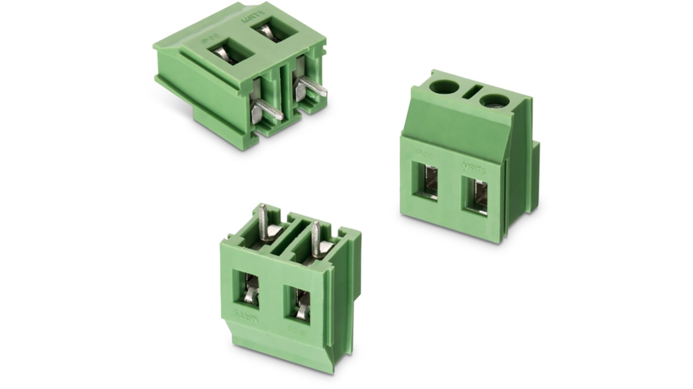 Wurth Elektronik 2539 Series PCB Terminal Block, 2-Contact, 7.5mm Pitch, Through Hole Mount, 1-Row, Solder Termination