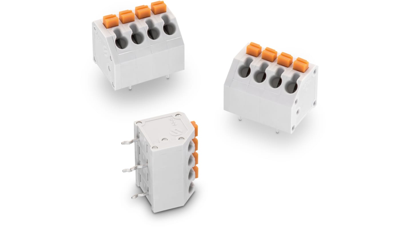 Wurth Elektronik 4123M Series PCB Terminal Block, 2-Contact, 3.81mm Pitch, Through Hole Mount, 1-Row, Solder Termination