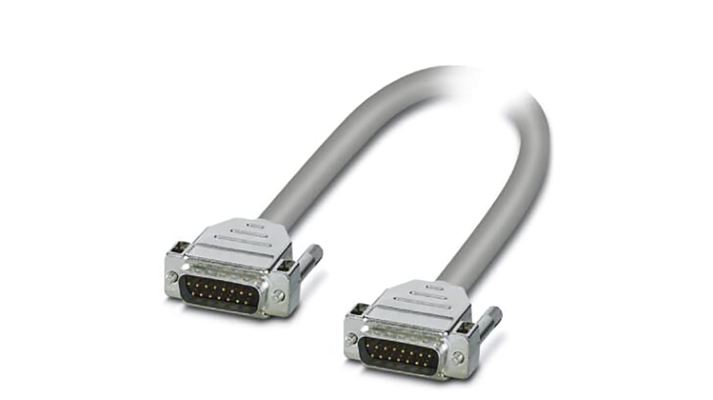 Phoenix Contact Male 15 Pin D-sub to Male 15 Pin D-sub Serial Cable, 1m