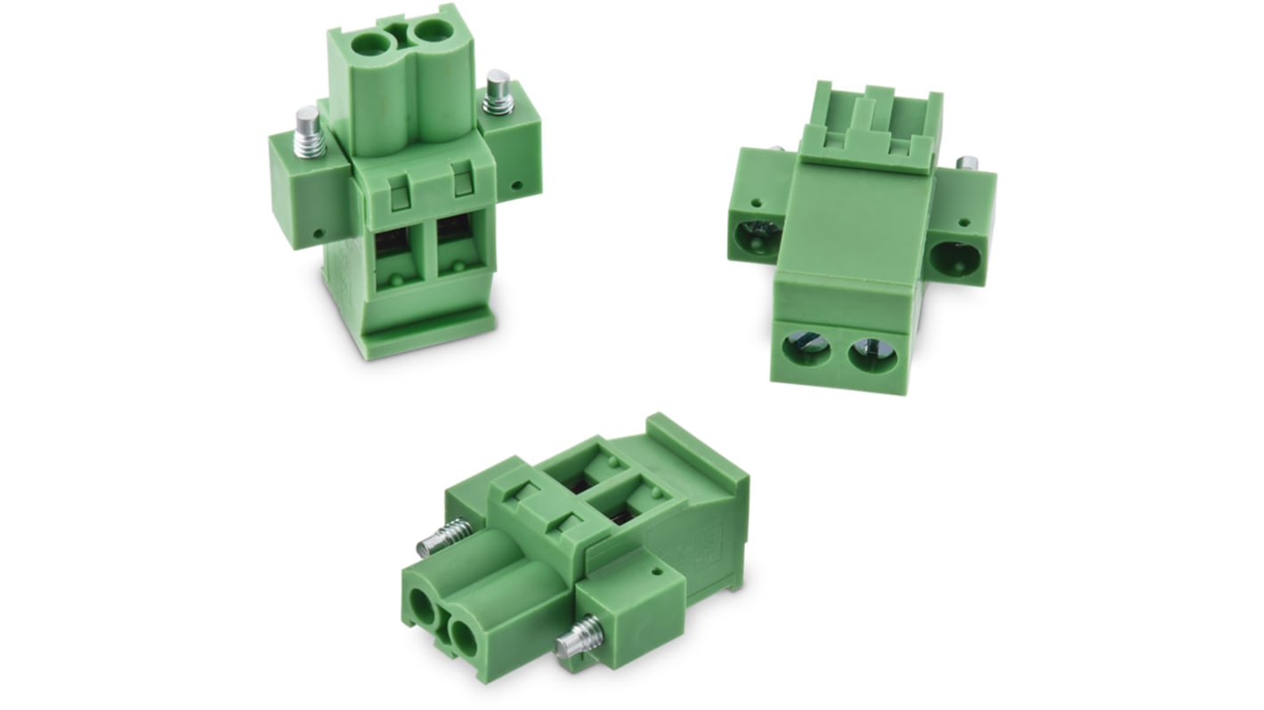 Wurth Elektronik 5mm Pitch 2 Way Horizontal Pluggable Terminal Block, Plug, Cable Mount, Solder Termination