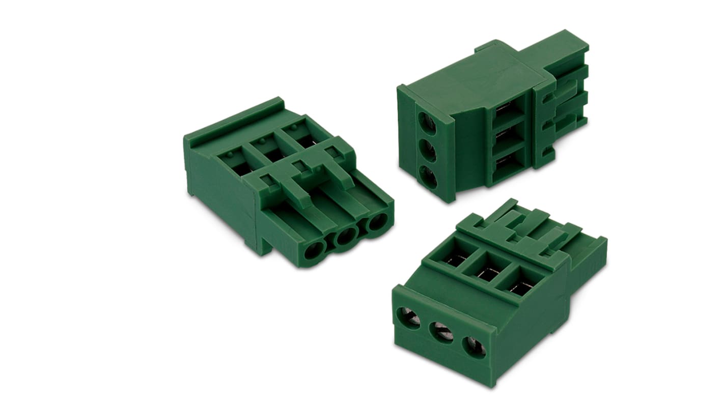 Borne para PCB Wurth Elektronik de 14 vías , paso 5.08mm, 15A, de color Verde, montaje de cable, terminación Soldador