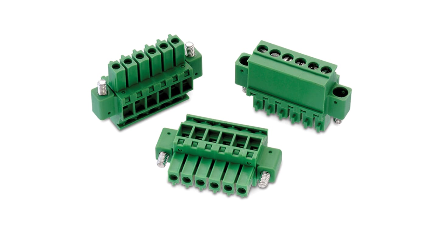 Wurth Elektronik 3.5mm Pitch 3 Way Horizontal Pluggable Terminal Block, Plug, Cable Mount, Screw Termination