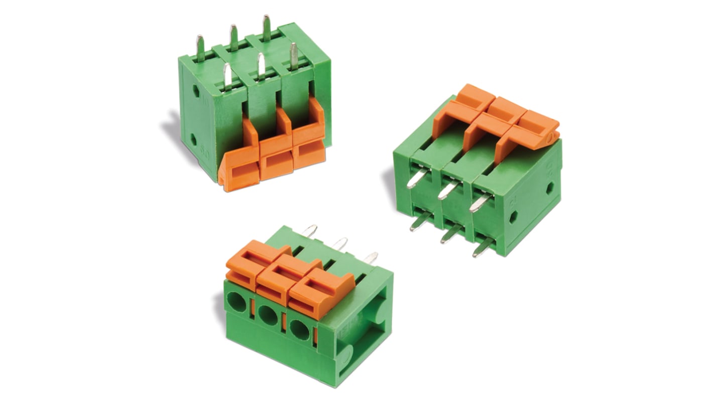 Wurth Elektronik 401B Series PCB Terminal Block, 6-Contact, 5mm Pitch, PCB Mount, 1-Row, Solder Termination