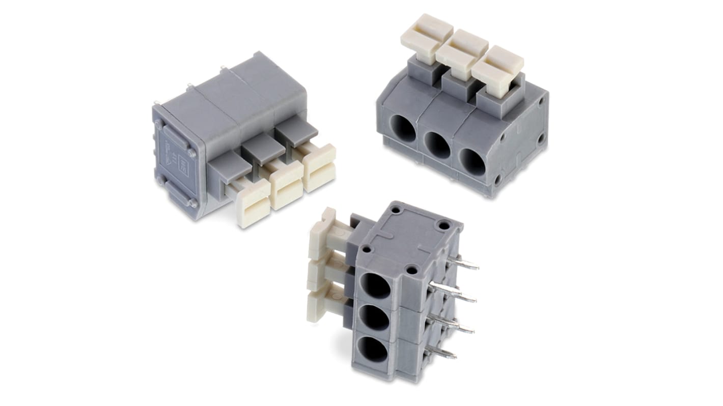 Wurth Elektronik 411B Series PCB Terminal Block, 6-Contact, 5mm Pitch, PCB Mount, 1-Row, Solder Termination