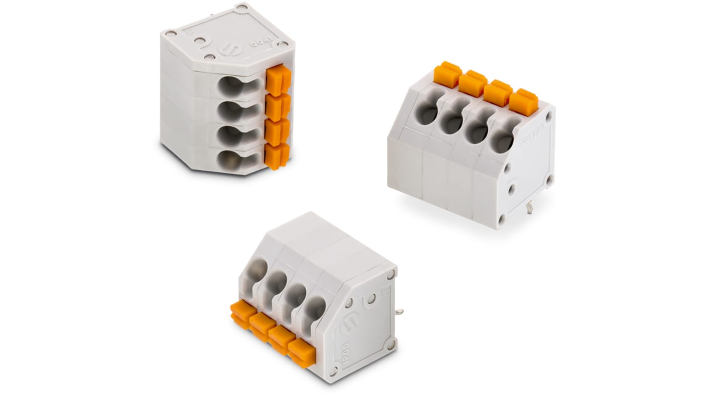 Wurth Elektronik 4183 Series PCB Terminal Block, 5-Contact, 3.81mm Pitch, Through Hole Mount, 1-Row, Solder Termination