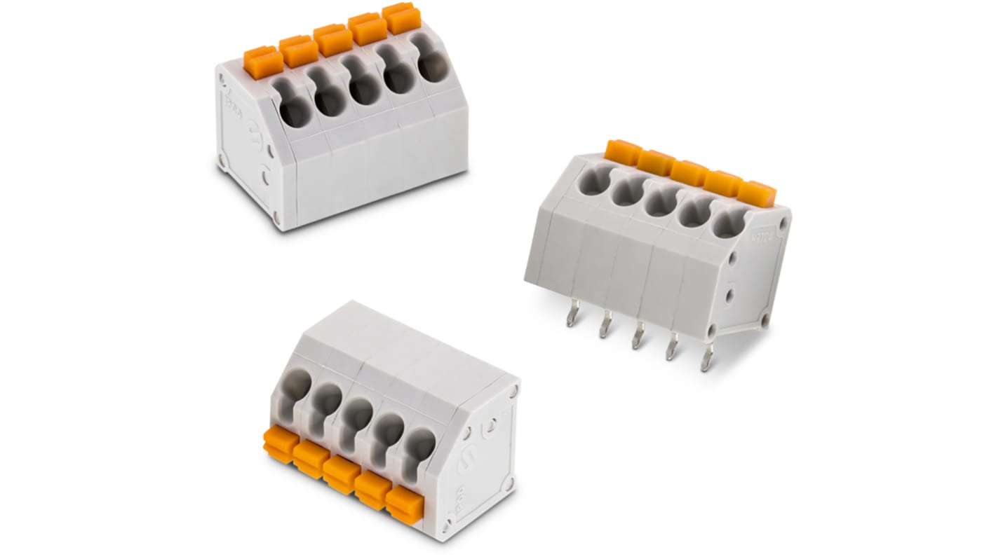 Wurth Elektronik 4183 Series PCB Terminal Block, 3-Contact, 7.62mm Pitch, Through Hole Mount, 1-Row, Solder Termination