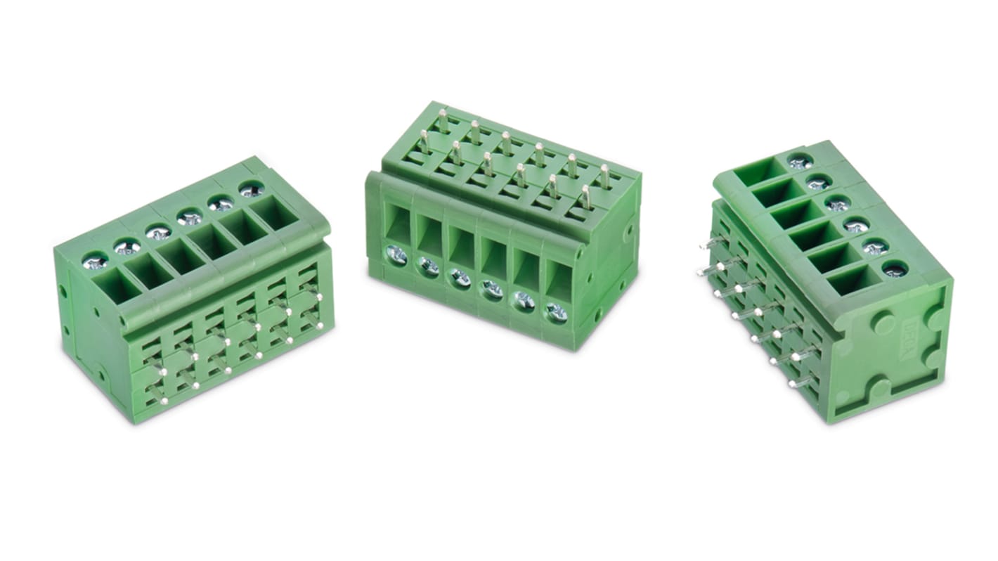 Wurth Elektronik 126B Series PCB Terminal Block, 4-Contact, 5mm Pitch, Through Hole Mount, 1-Row, Solder Termination