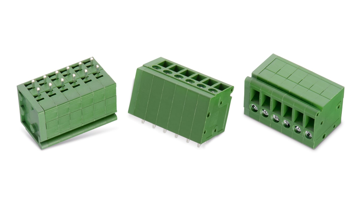 Wurth Elektronik 基板用端子台, 127Bシリーズ, 5mmピッチ , 1列, 5極, 緑