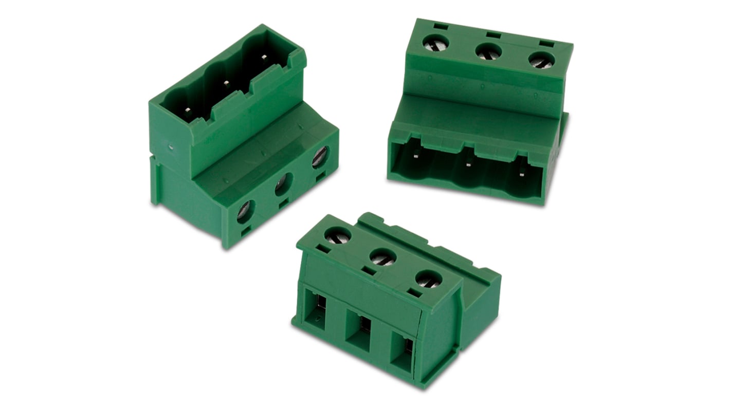 Wurth Elektronik 7.62mm Pitch 6 Way Vertical Pluggable Terminal Block, Inverted Plug, Cable Mount, Solder Termination