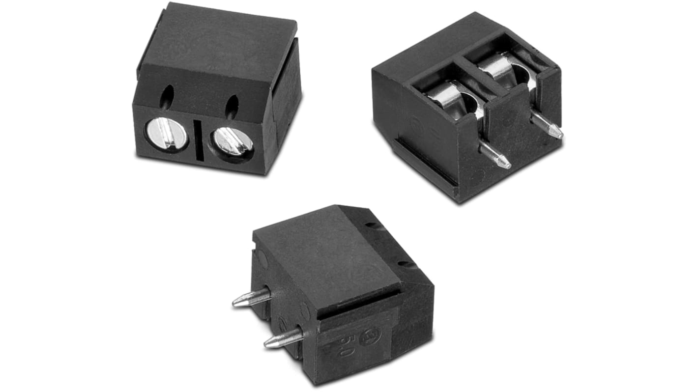 Wurth Elektronik 5027 Series PCB Terminal Block, 2-Contact, 5mm Pitch, PCB Mount, 1-Row, Solder Termination