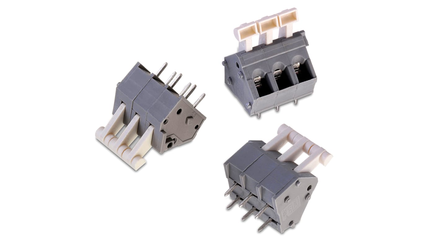 Wurth Elektronik 4147B Series PCB Terminal Block, 3-Contact, 5mm Pitch, PCB Mount, 1-Row, Solder Termination