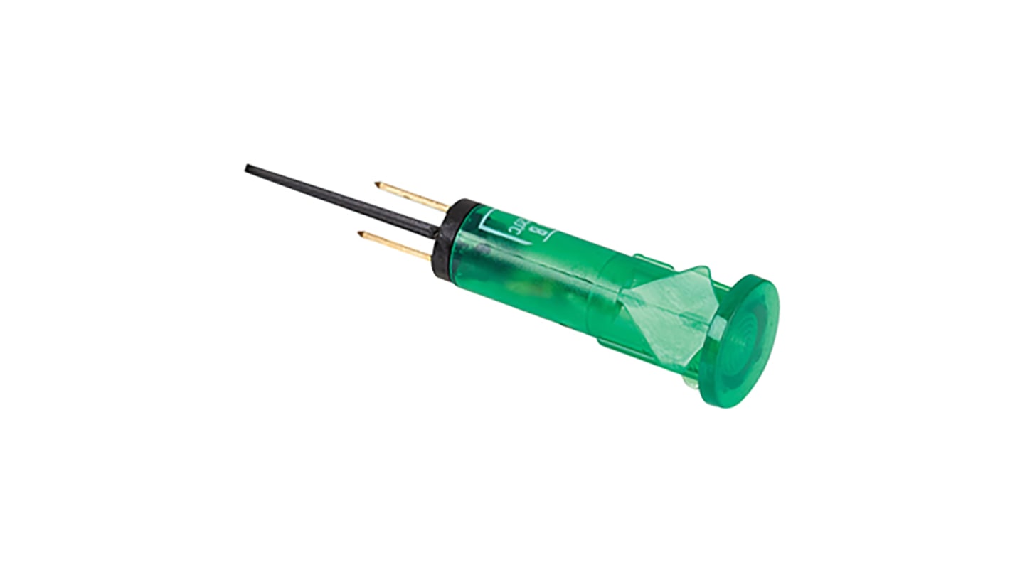 Indicador Neón Molveno SX33, Verde, Ø montaje 10mm, 240V