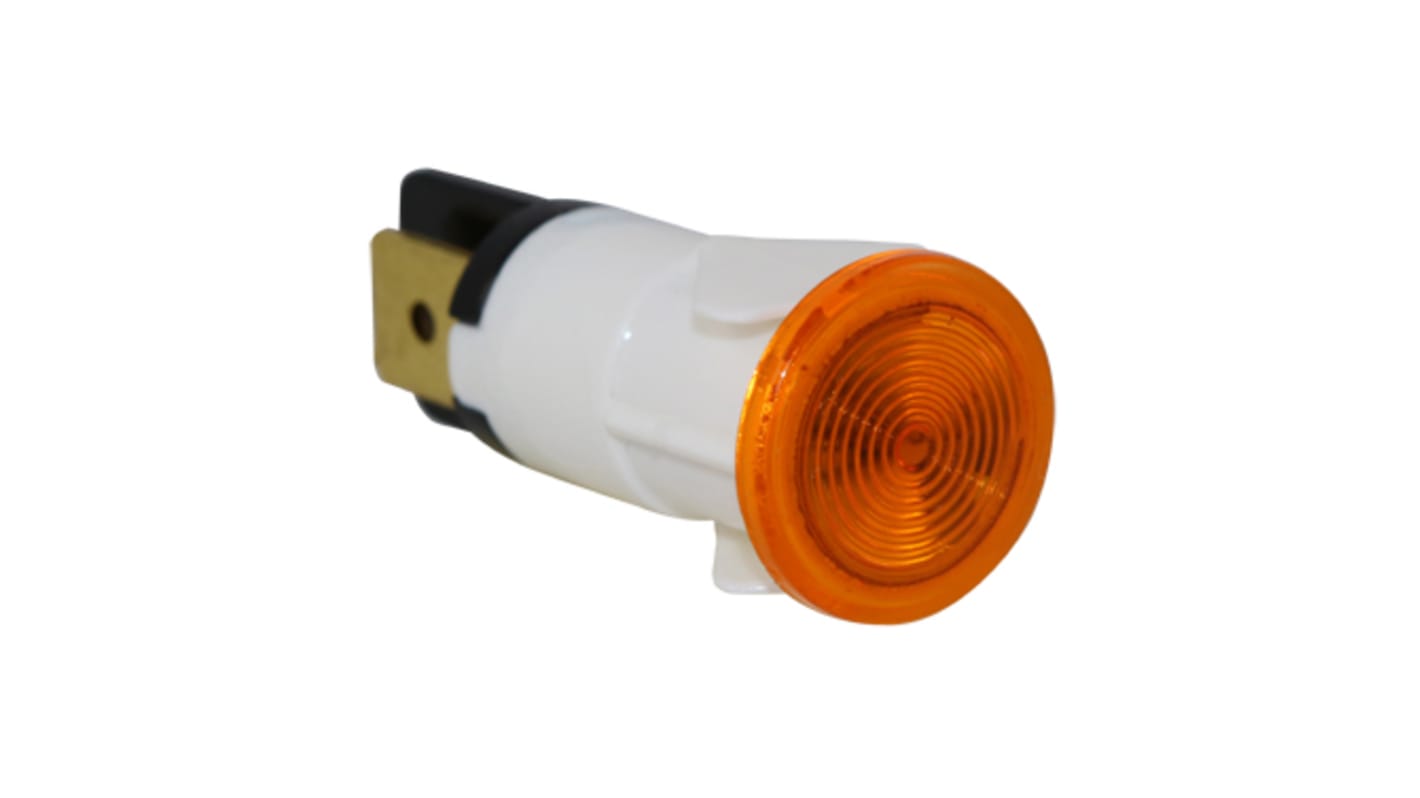 Molveno SX41 Series Amber Neon Panel Mount Indicator, 250V, 12mm Mounting Hole Size