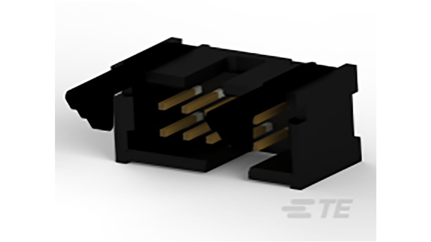 Conector macho para PCB TE Connectivity serie AMP-LATCH de 10 vías, 2 filas, paso 2.54mm, para soldar, Montaje en PCB