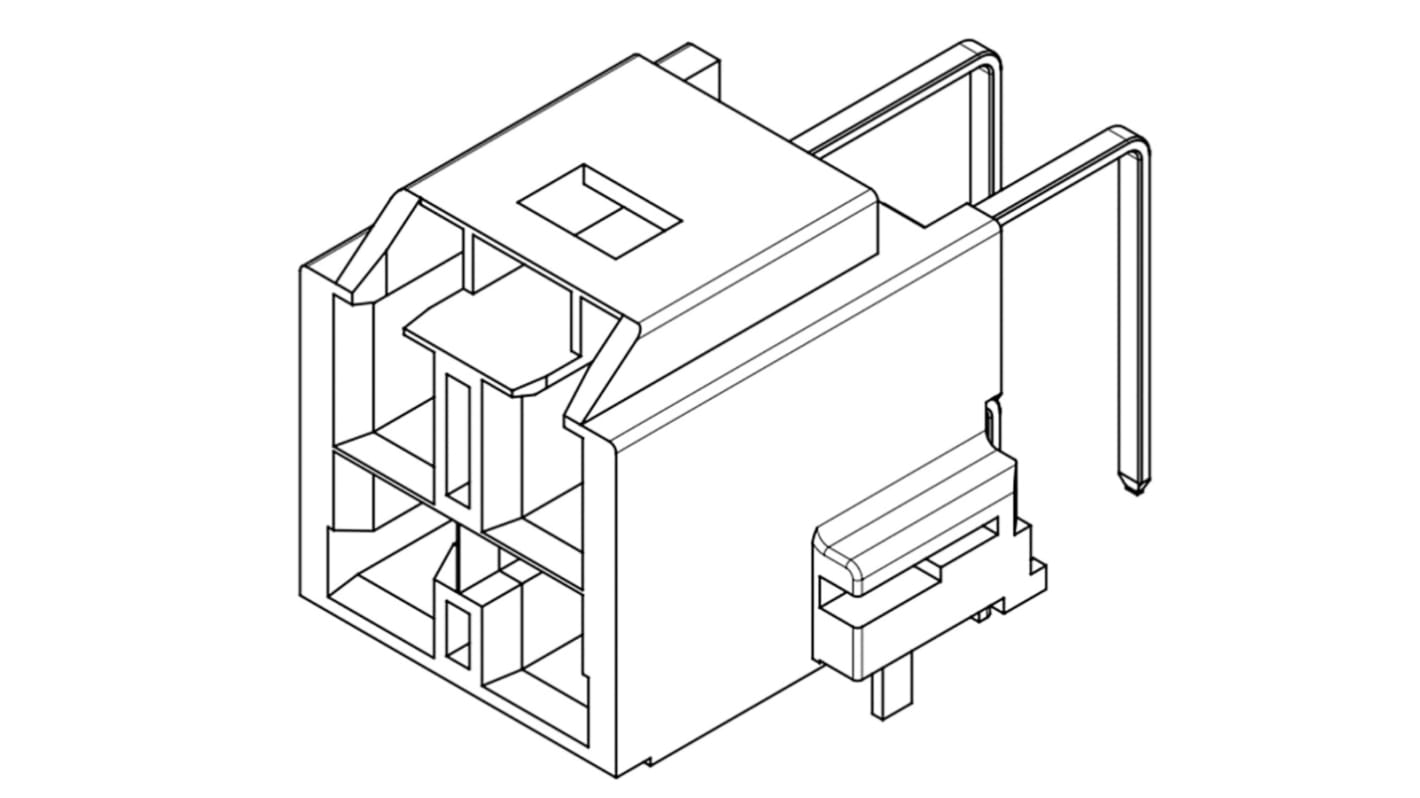 Molex CP-6.5 Series Right Angle Through Hole PCB Header, 2 Contact(s), 6.5mm Pitch, 2 Row(s), Shrouded