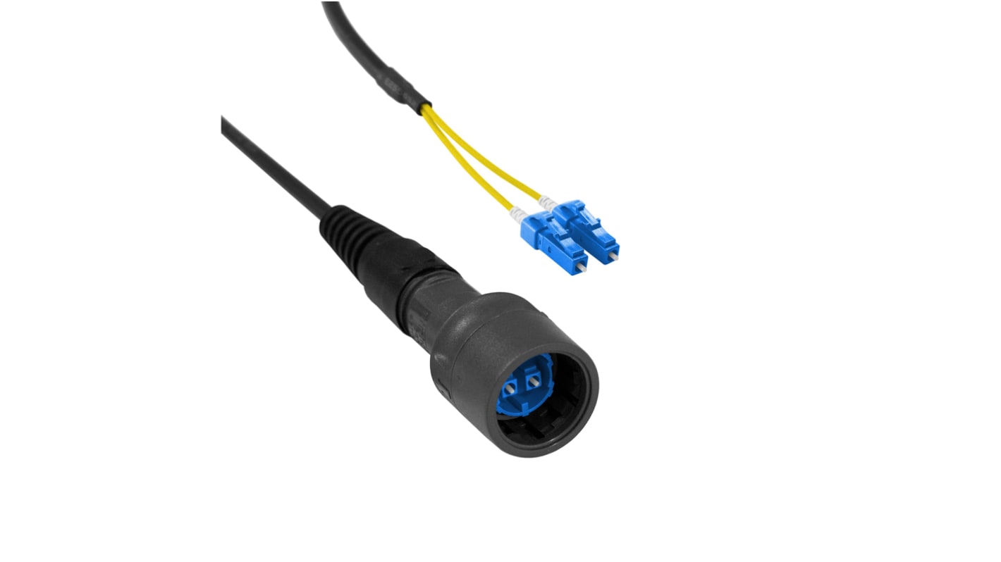 Cable de fibra óptica Bulgin OS1 serie 6000, con A: LC, con B: LC, long. 5m, funda de Poliolefina Amarillo