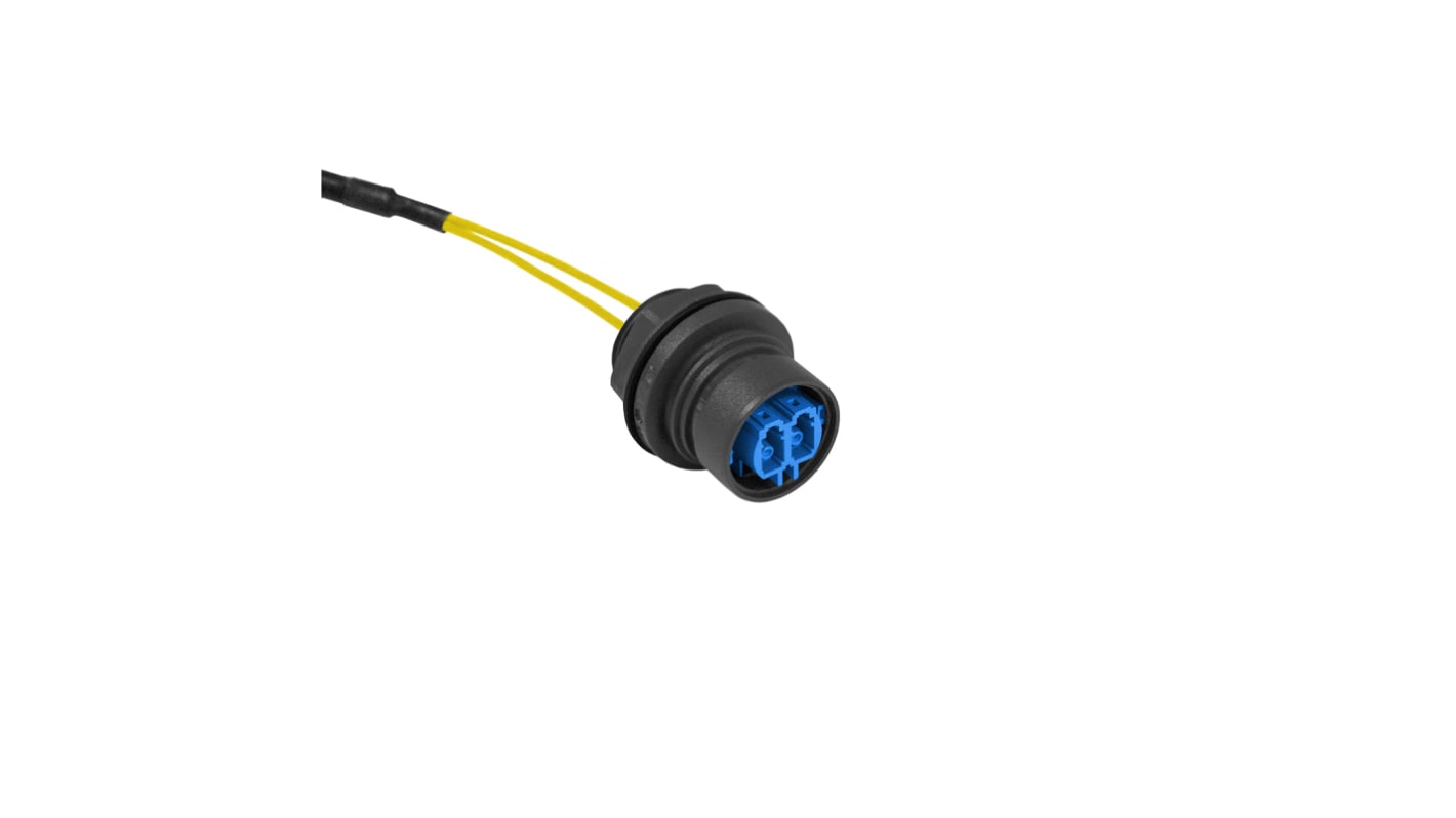 Fibra ottica a Modo singolo Bulgin, curvatura min 10 mm, guaina in Poliolefina Giallo di Ø 125μm