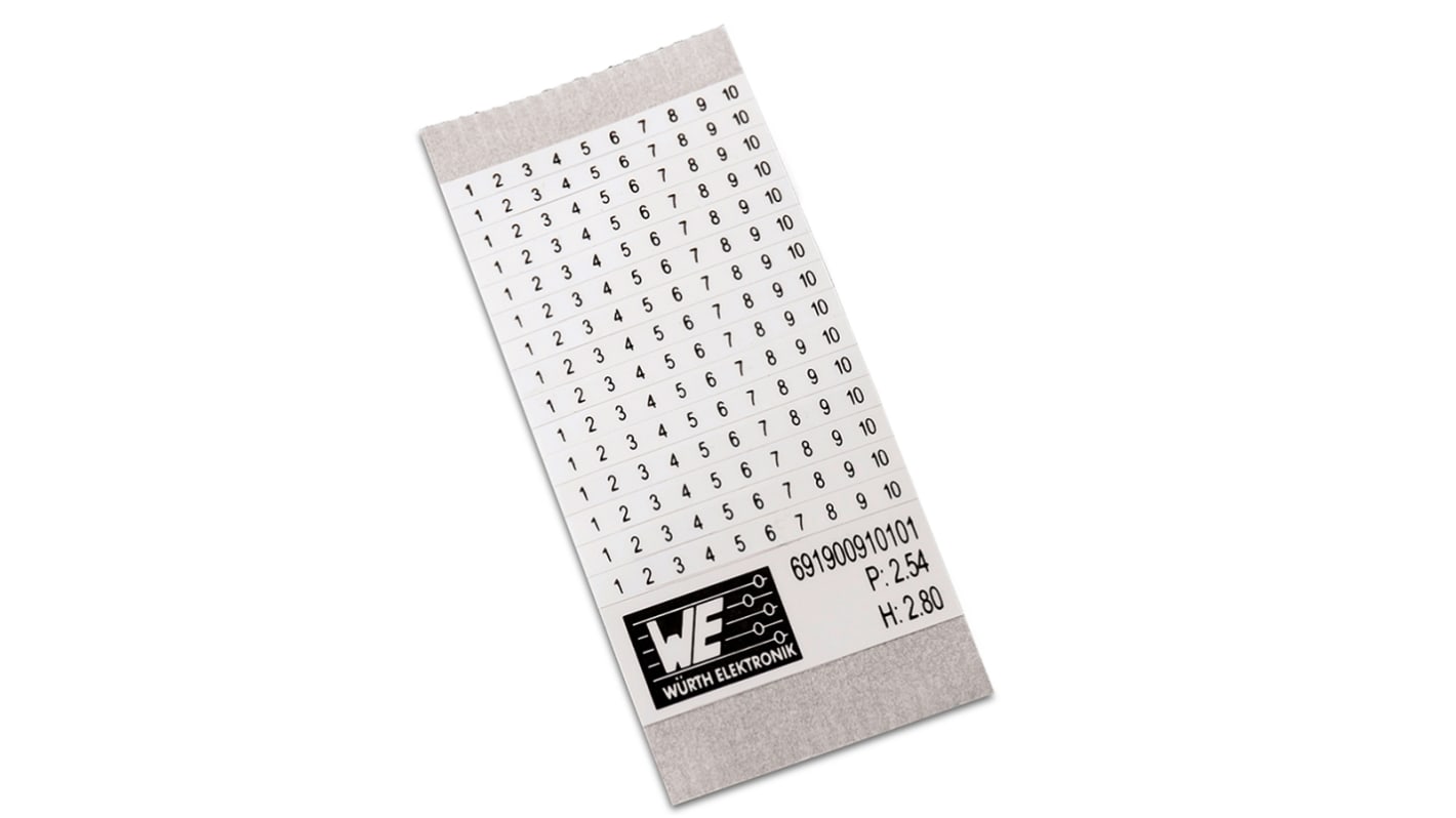 Wurth Elektronik, WR-TBL Adhesive Marker Card for use with Terminal Blocks