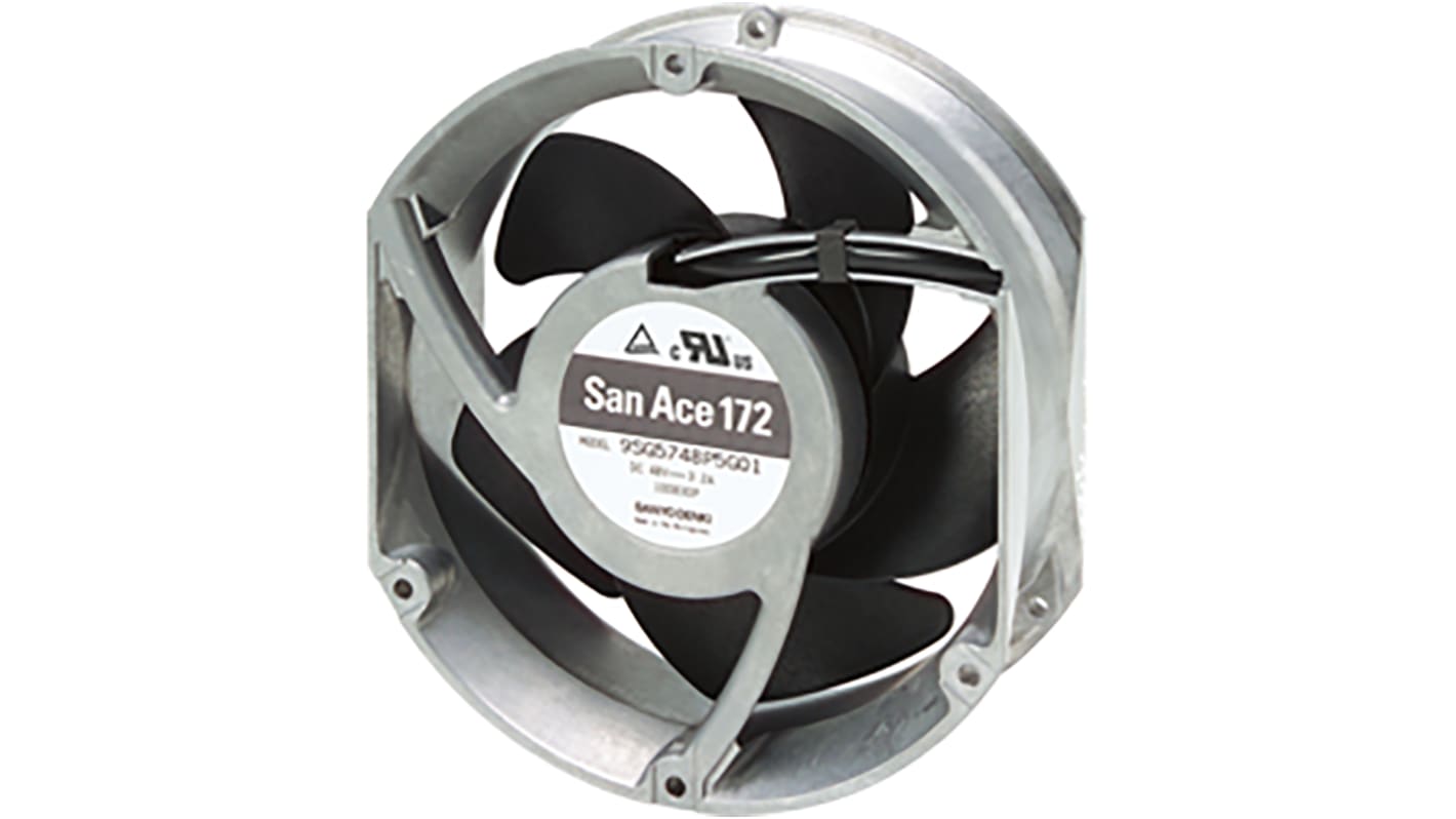 Ventilador Axial Sanyo Denki 9SG de 172 x 150 x 51mm, 48 V dc, 78W, caudal 696.6m³/h, 71dB(A), salida Pulso