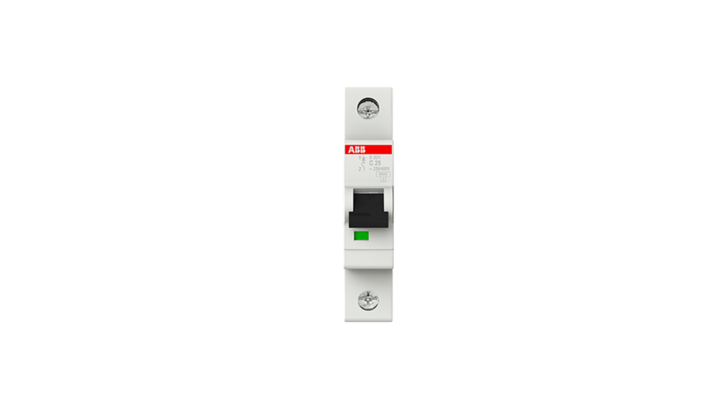 ABB S200 MCB Leitungsschutzschalter Typ C, 1-polig 25A 230V, Abschaltvermögen 20 kA System Pro M Compact