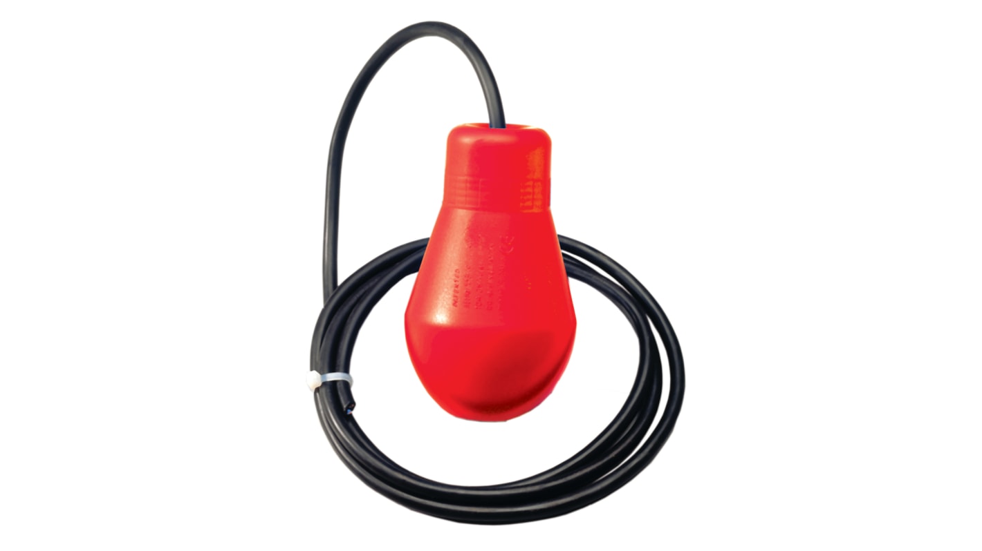 RS PRO External High Density Polyethylene Float Switch, Float, 5m Cable, NC, 250V ac Max, 110V dc Max