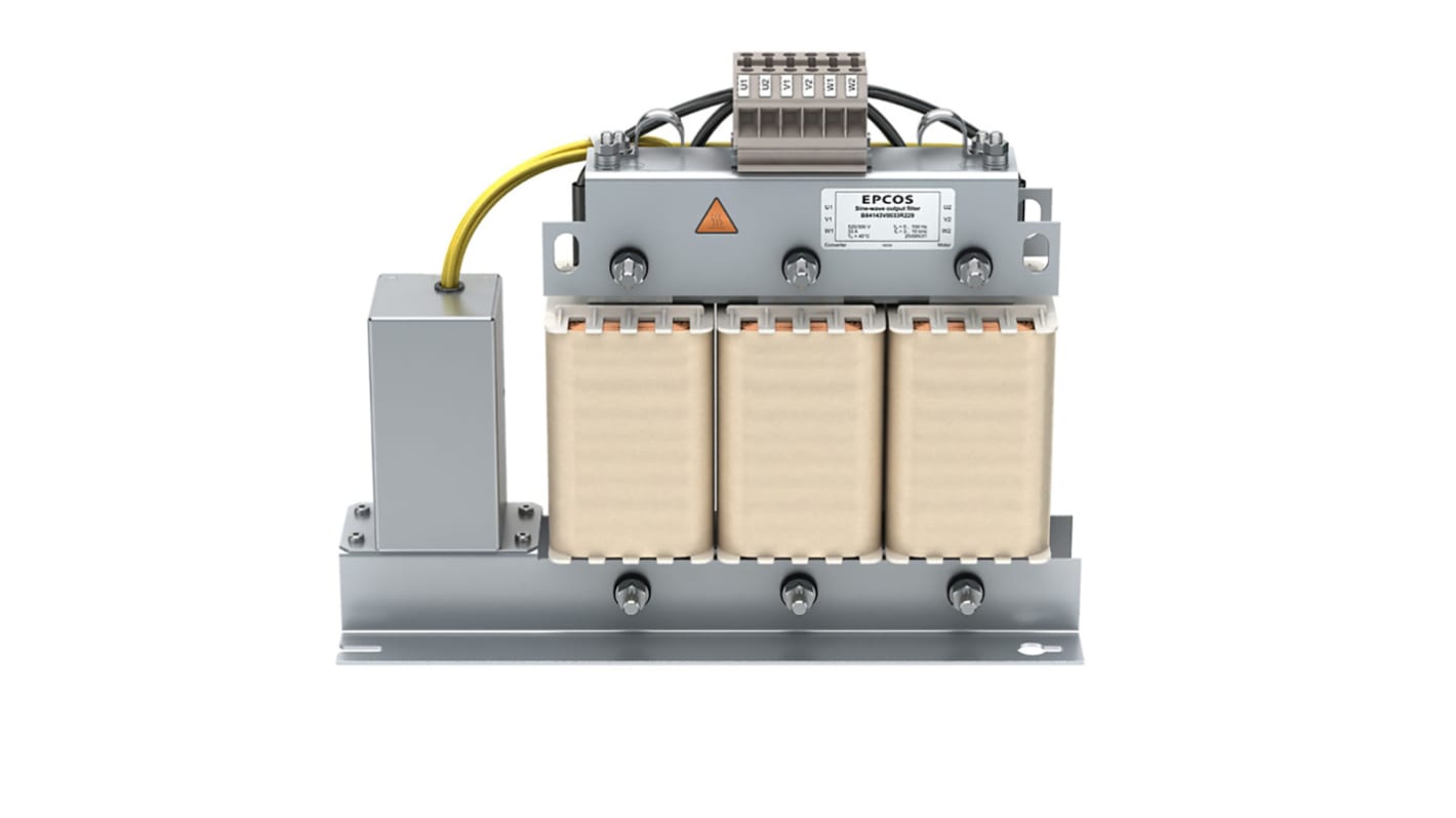 EPCOS EMC-szűrő 16A, 300/520 V AC, 50/60Hz, Falra szerelhető, lezárás: Sorkapocs, B84143V*R/S229 sorozat