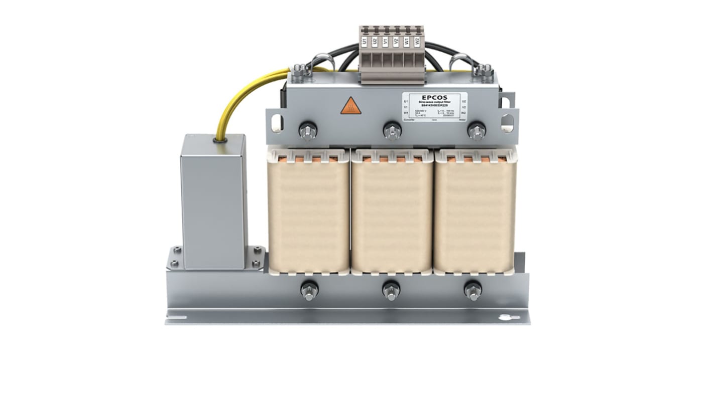 EPCOS EMC-szűrő 25A, 300/520 V AC, 50/60Hz, Falra szerelhető, lezárás: Sorkapocs, B84143V*R/S229 sorozat