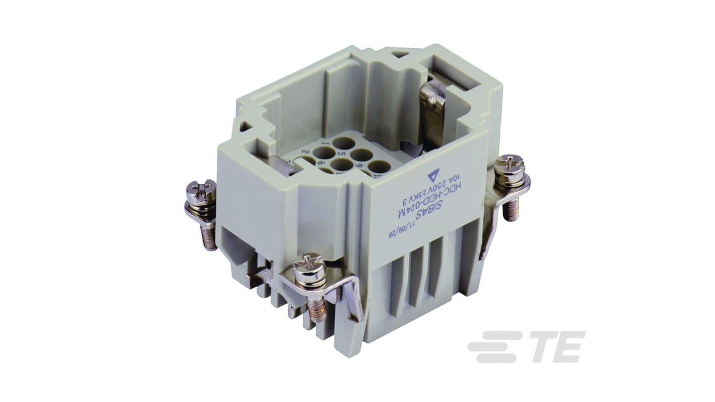 TE Connectivity HDC HDD Industrie-Steckverbinder Kontakteinsatz, 24-polig 10A Stecker, Crimp