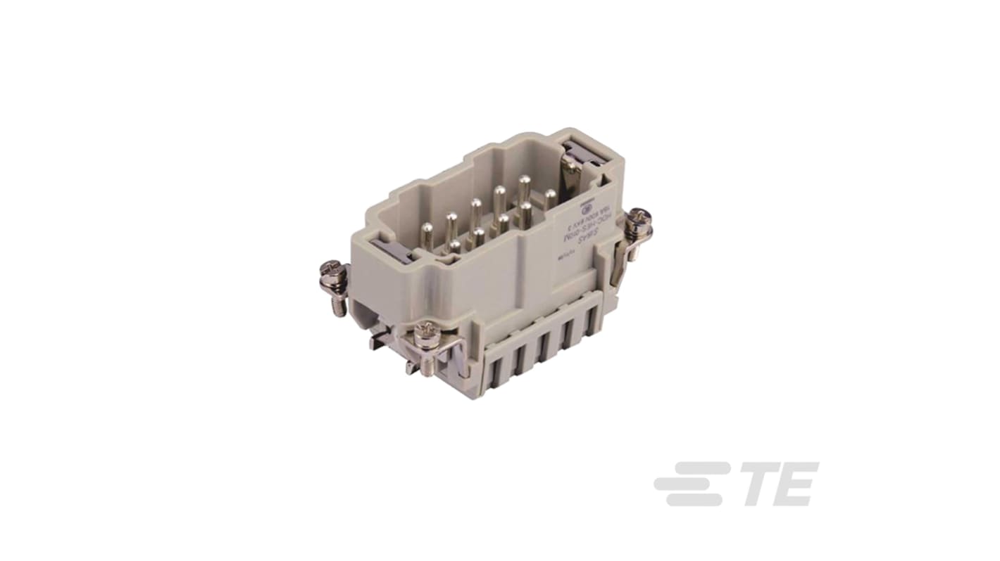 TE Connectivity HDC HE Industrie-Steckverbinder Kontakteinsatz, 10-polig 16A Stecker, Feder