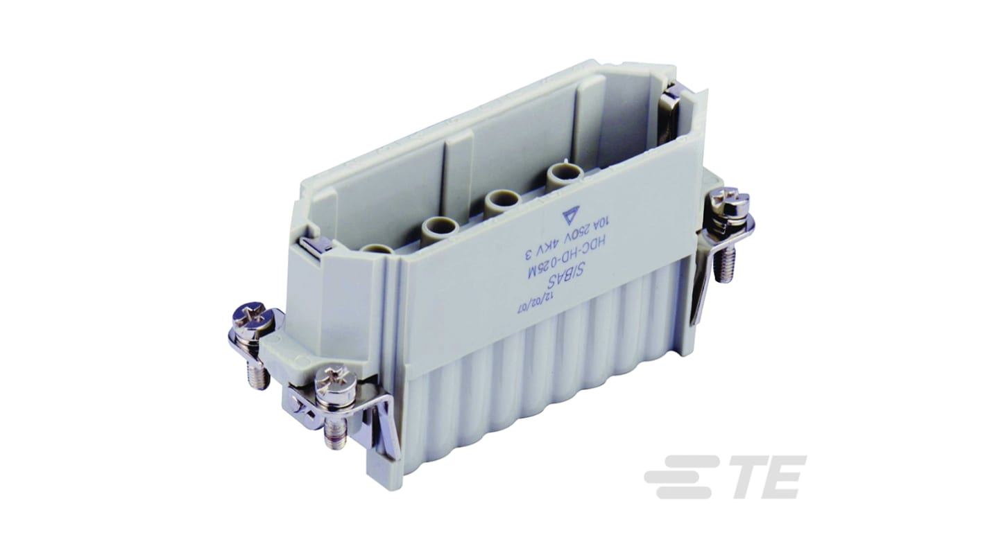 TE Connectivity HDC HD Industrie-Steckverbinder Kontakteinsatz, 25-polig 10A Stecker, Crimp