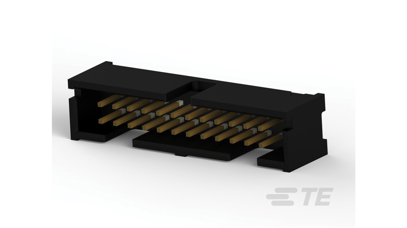 TE Connectivity AMP-LATCH Series Straight Through Hole PCB Header, 24 Contact(s), 2.54mm Pitch, 2 Row(s), Shrouded