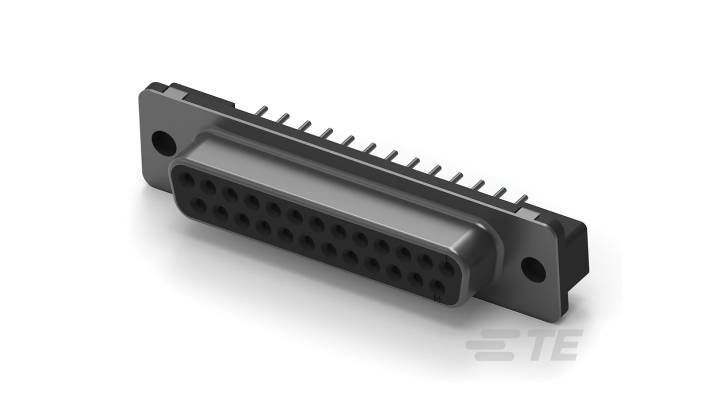 Connecteur Sub-D Femelle TE Connectivity 25 voies Traversant Angle droit