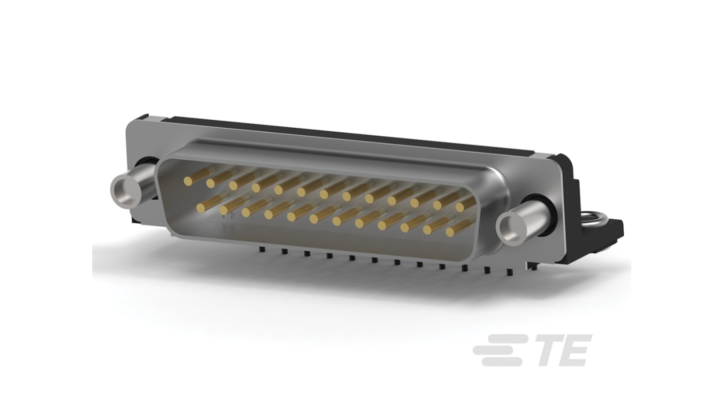 TE Connectivity Sub-D Steckverbinder Stecker abgewinkelt, 25-polig / Raster 2.77mm, Durchsteckmontage  Lötanschluss