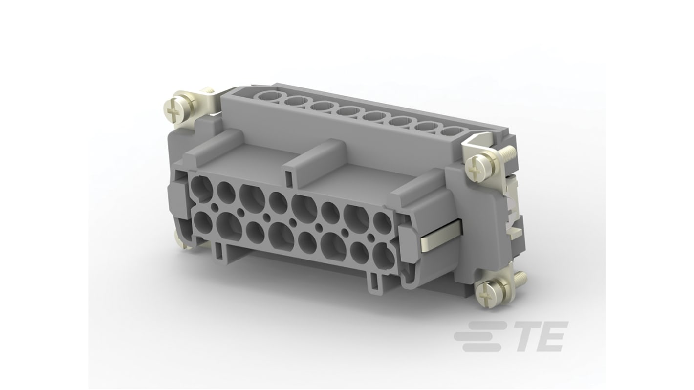 TE Connectivity Heavy Duty Power Connector Insert, 16A, Female, HDC HE Series, 16 Contacts