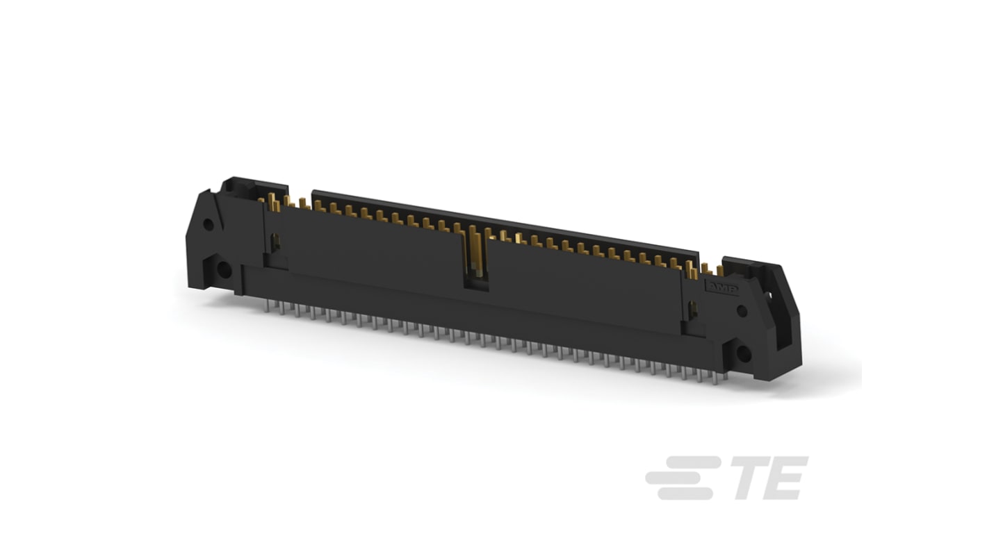 TE Connectivity AMP-LATCH Series Straight Through Hole PCB Header, 60 Contact(s), 2.54mm Pitch, 2 Row(s), Shrouded