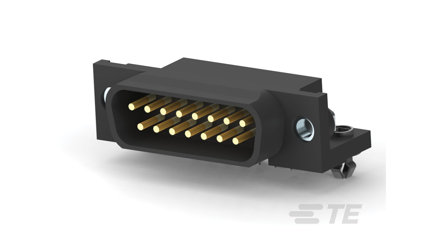 Connecteur Sub-D Mâle TE Connectivity 15 voies Traversant Angle droit