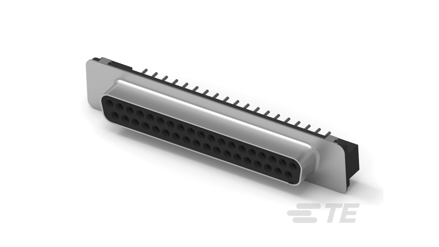 TE Connectivity Amplimite HD20 Series Straight Through Hole Mount PCB Socket, 37-Contact, 2-Row, 2.77mm Pitch, Solder