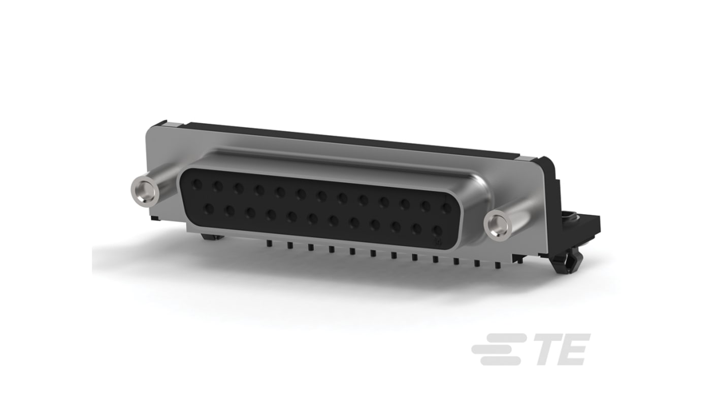 Connecteur Sub-D Femelle TE Connectivity 25 voies Traversant Angle droit