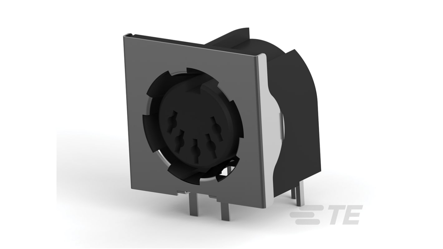 Conector DIN Ángulo de 90° Hembra TE Connectivity de 5 vías, 7.5A, 250 V ac