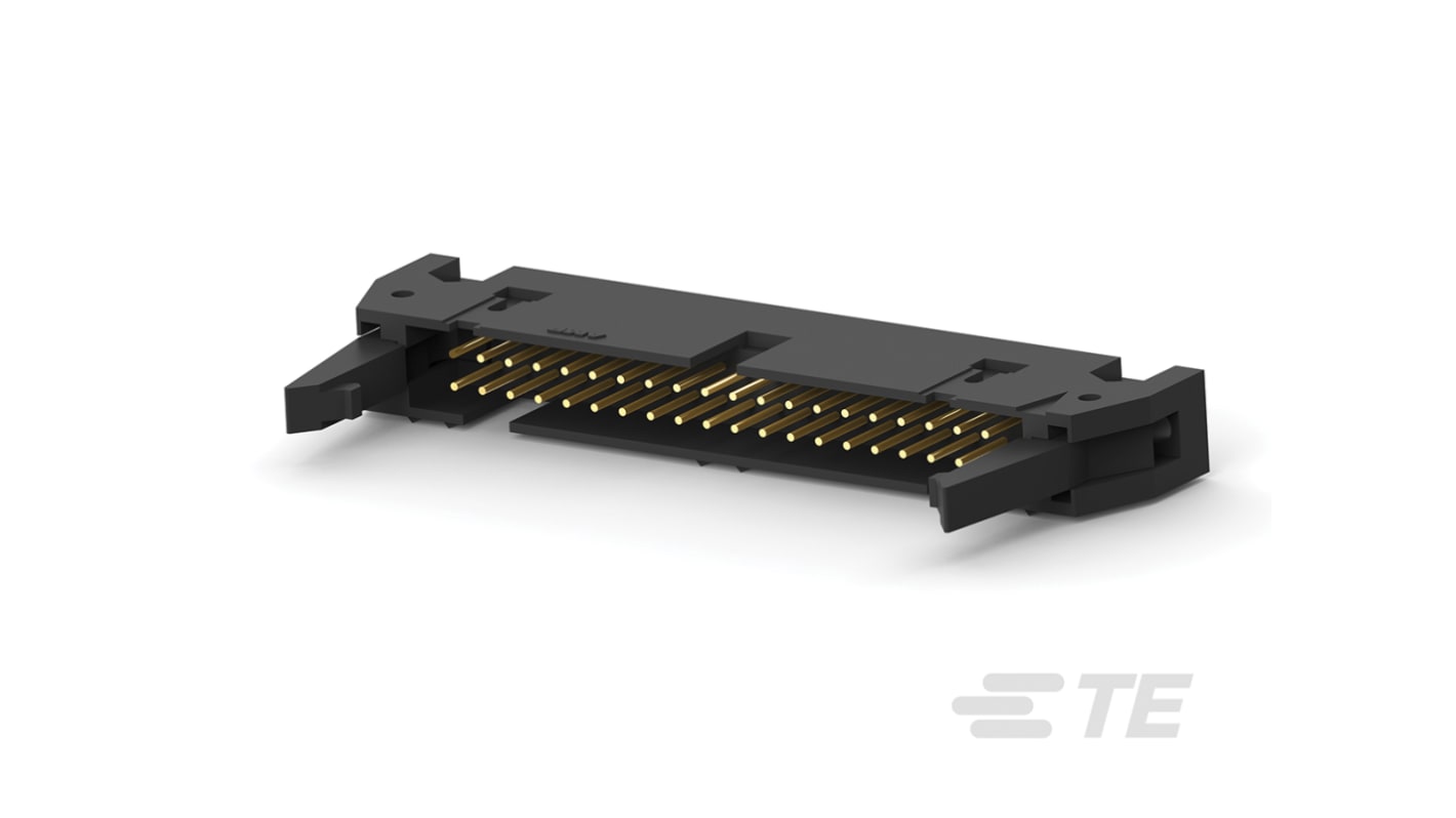 TE Connectivity AMP-LATCH Series Straight Through Hole PCB Header, 40 Contact(s), 2.54mm Pitch, 2 Row(s), Shrouded