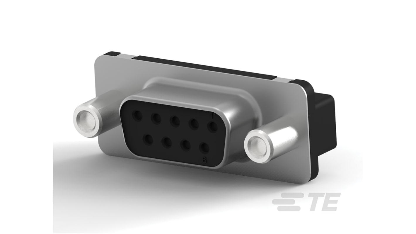 Connecteur Sub-D Femelle TE Connectivity 9 voies Traversant Angle droit