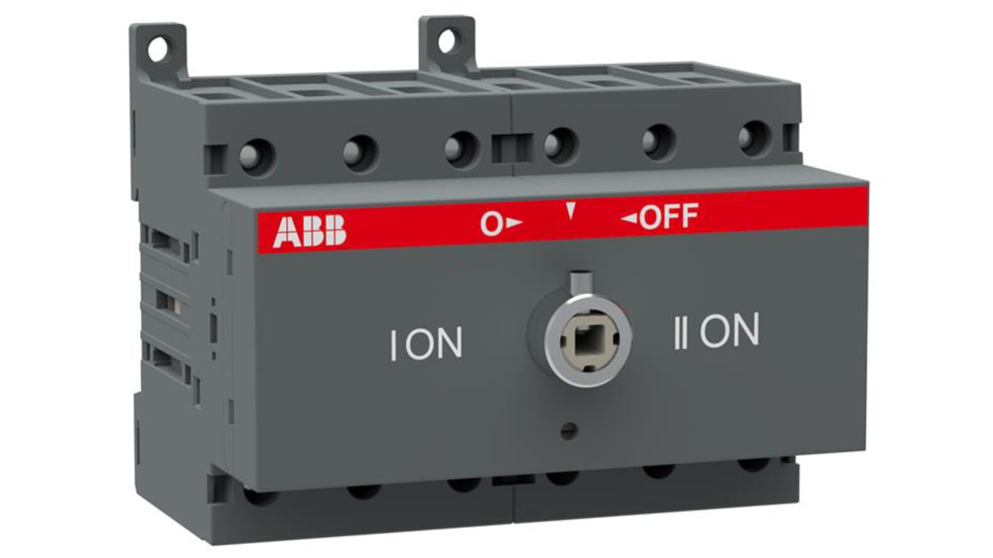 ABB 3P Pole Isolator Switch - 63A Maximum Current, 22kW Power Rating, IP20