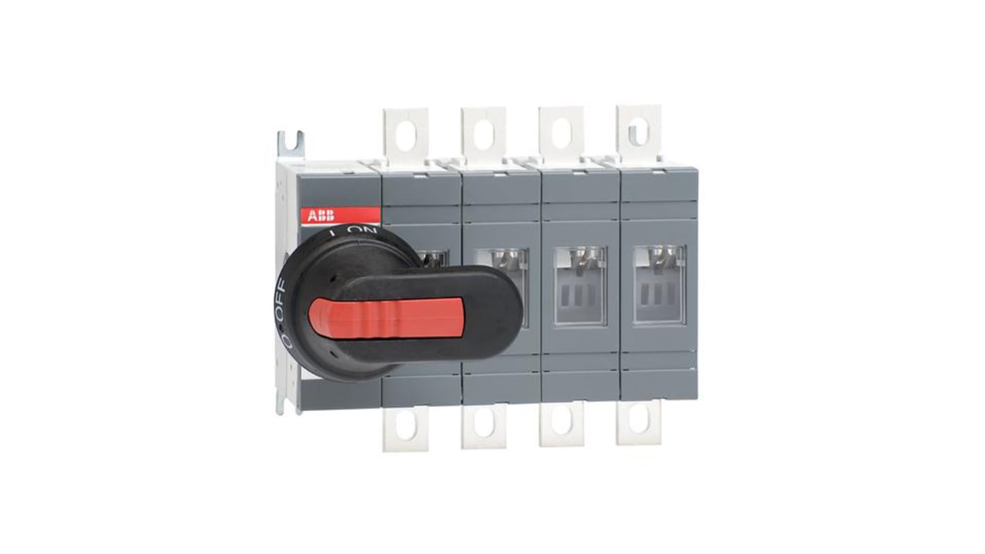 ABB 4P Pole Isolator Switch - 250A Maximum Current, 250kW Power Rating, IP00